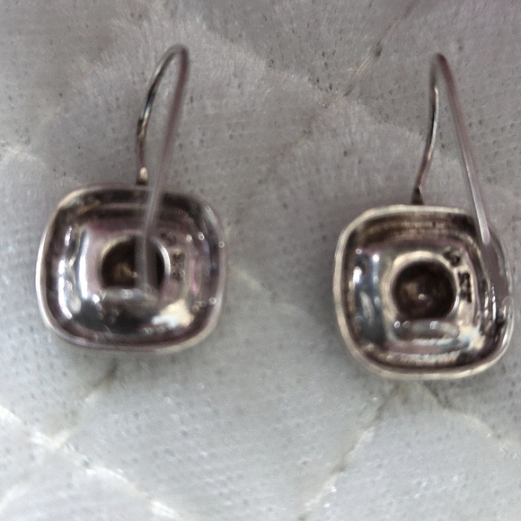 Silpada Retired Sterling Silver Square Brass Dot Earrings - Picture 2 of 3